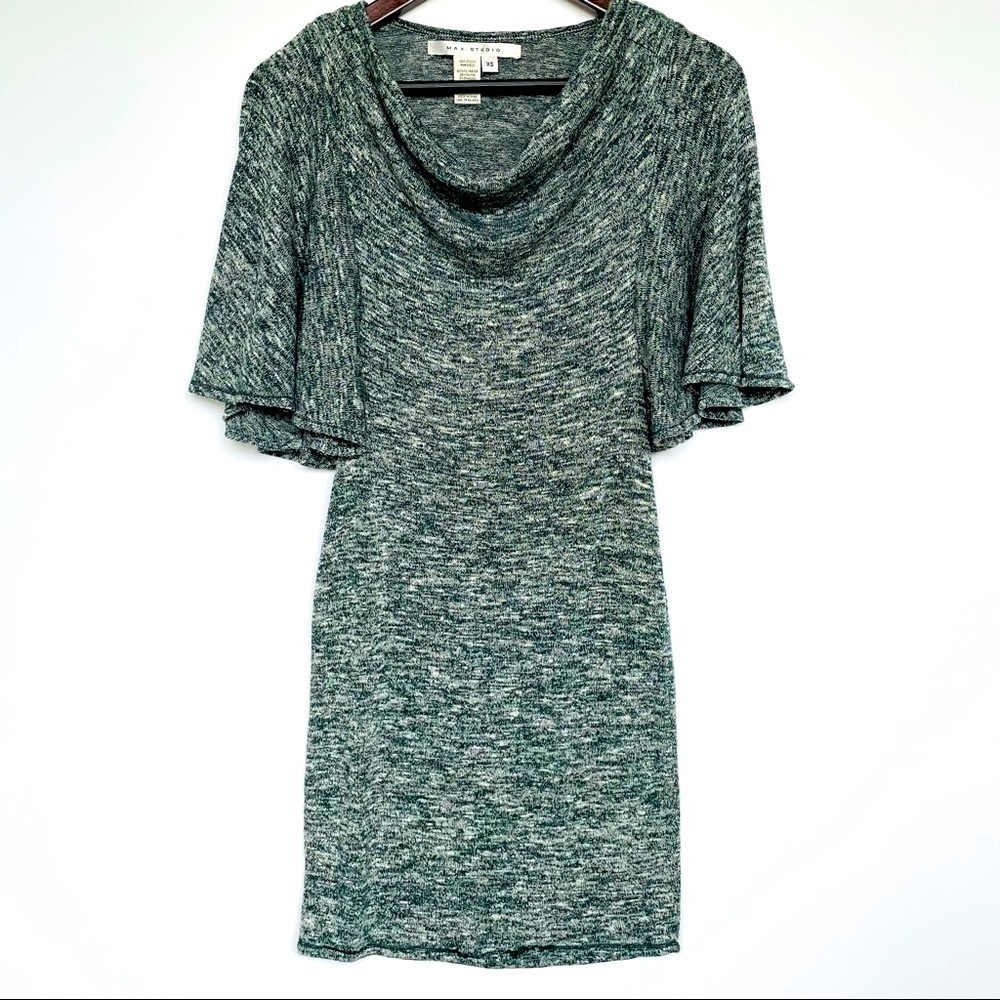 Max Studio Sweater Dress Tunic Cowl Neck Angel Sleeve XS